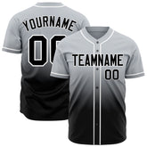Custom Gradient Gray Baseball Jersey Full Button Down Fans Special Edition Authentic Shirt