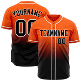 Custom Gradient Orange Baseball Jersey Full Button Down Fans Special Edition Authentic Shirt