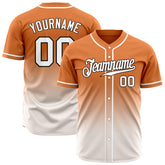 Custom Gradient Orange Gray Baseball Jersey Full Button Down Fans Special Edition Authentic Shirt