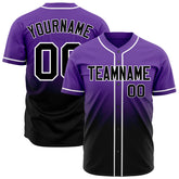 Custom Gradient Purple Baseball Jersey Full Button Down Fans Special Edition Authentic Shirt