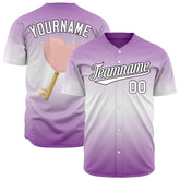 Custom Gradient Purple Key Valentine's Day Baseball Jersey Fans Special Edition Authentic Shirt