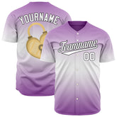 Custom Gradient Purple Valentine's Day Baseball Jersey Fans Special Edition Authentic Shirt