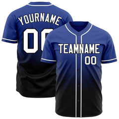 Custom Gradient Royal Baseball Jersey Full Button Down Fans Special Edition Authentic Shirt