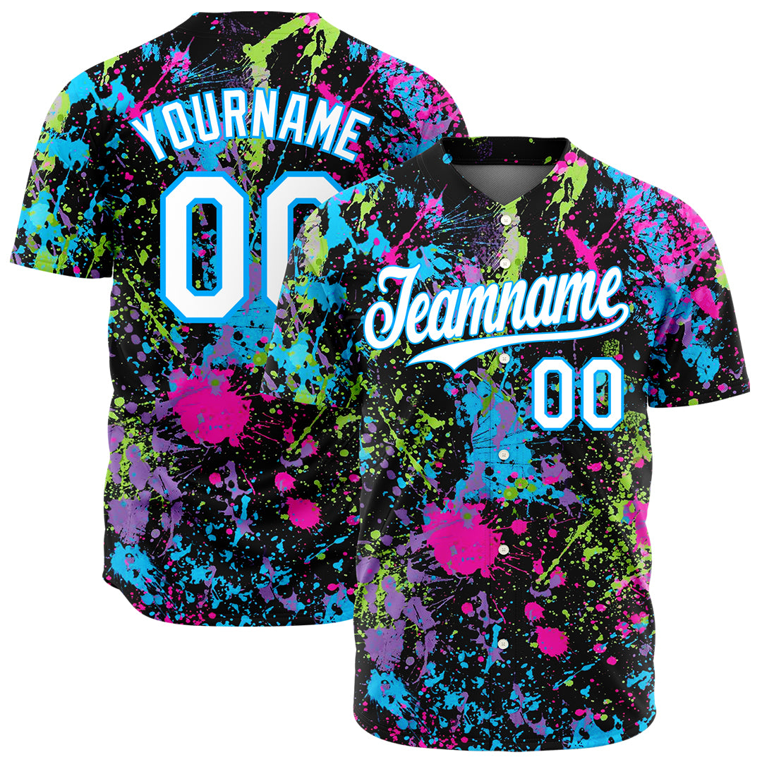 Custom Graffiti Pattern Baseball Jersey Full Button Down Fans Special Edition Authentic Casual Pop Shirt