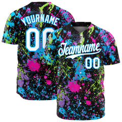 Custom Graffiti Pattern Baseball Jersey Full Button Down Fans Special Edition Authentic Casual Pop Shirt