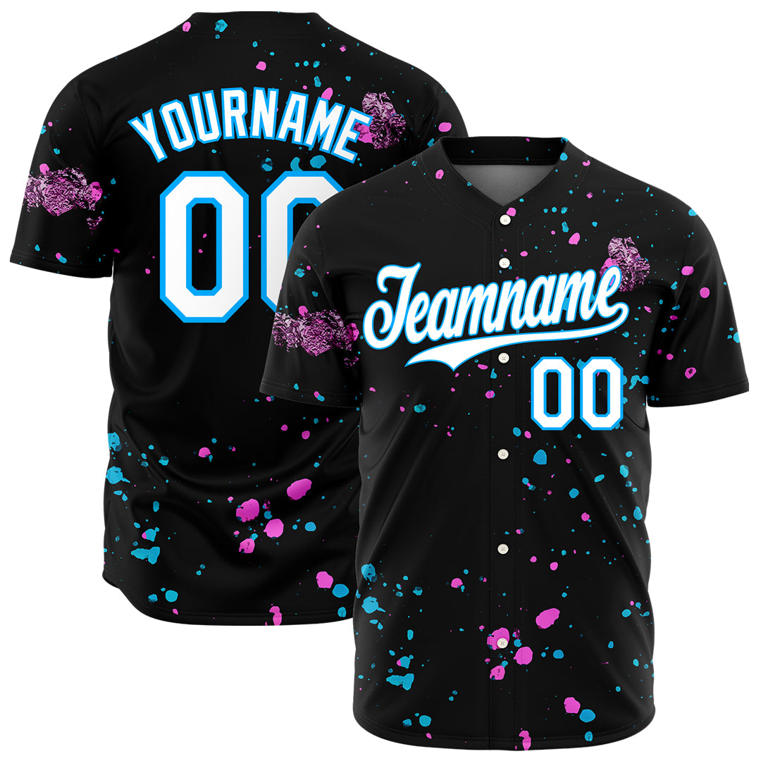 Custom Graffiti Pattern Baseball Jersey Full Button Down Fans Special Edition Authentic Casual Pop Shirts