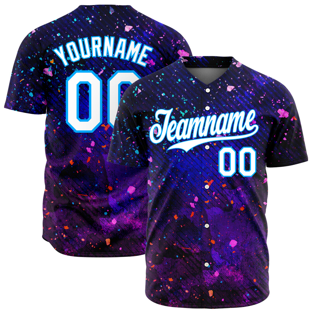 Custom Graffiti Pattern Baseball Jersey Full Button Down Fans Special Edition Authentic Casual Pop T-Shirt