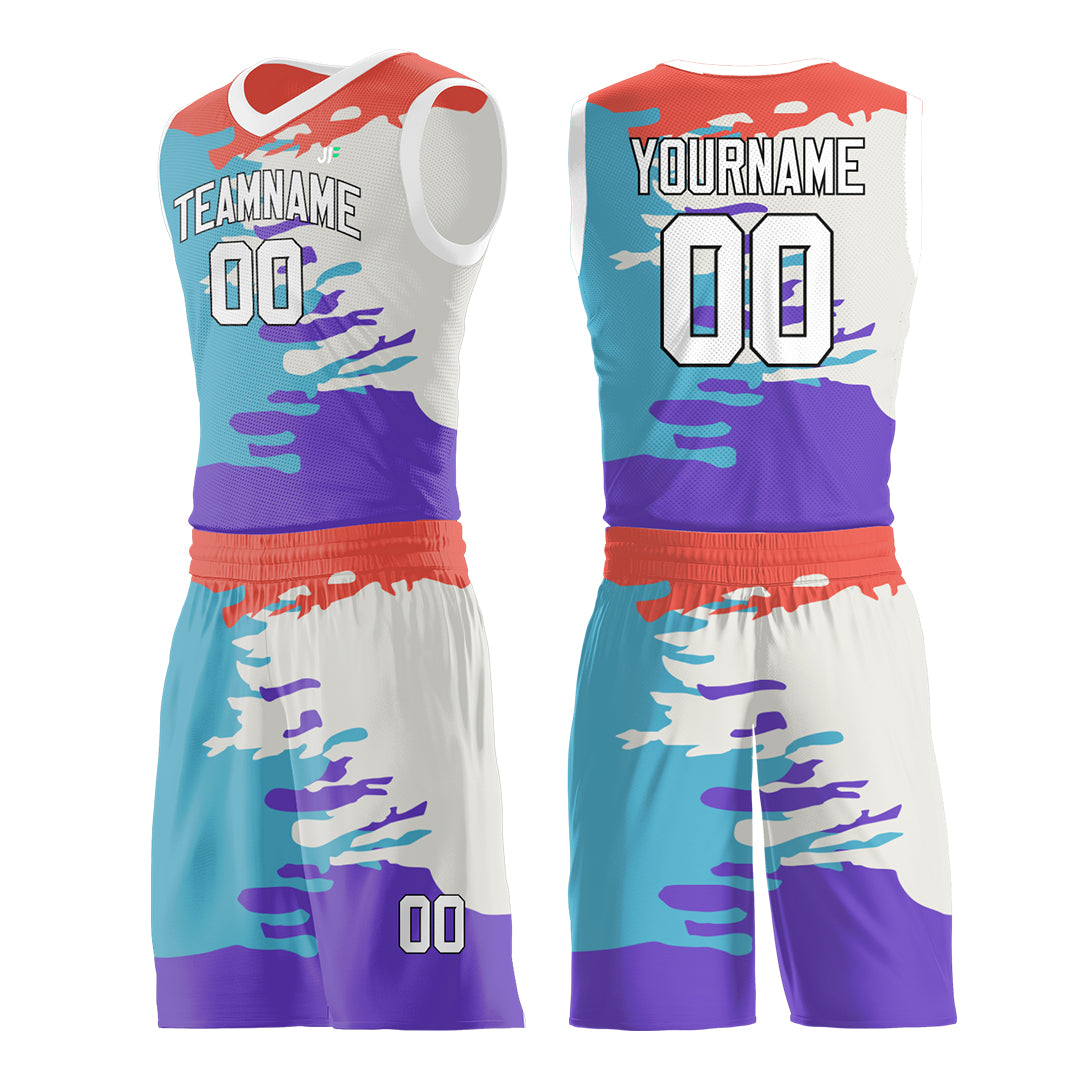 Custom Graffiti Pattern Basketball Uniform Personailzed Printed Sports Mesh Jersey