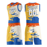 Custom Graffiti Pattern Orange Basketball Uniform Personailzed Printed Athletic Sports Mesh Jersey