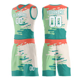 Custom Graffiti Pattern Purple Basketball Uniform Personailzed Printed Athletic Sports Mesh Jersey