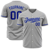 Custom Gray Baseball Jersey Stitched Authentic Button Down Vintage Shirt