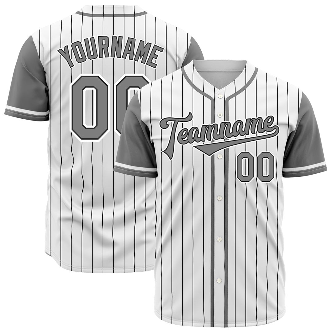 Custom Gray Pinstripe Two Tone Authentic Vintage Baseball Jersey