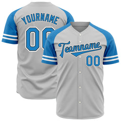 Custom Gray Two Tone Fashion Baseball Jersey Authentic Button Down Vintage Shirt