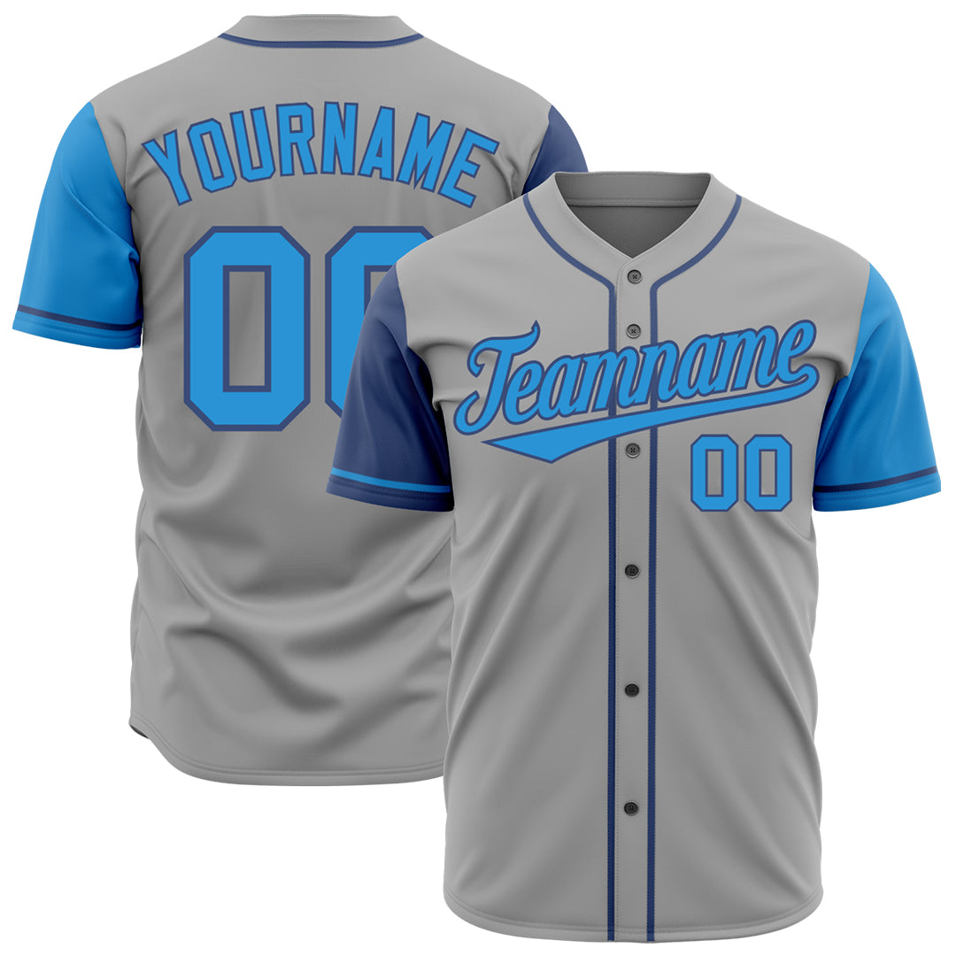 Custom Gray Two Tone Fashion Baseball Jersey Authentic Hip Hop Sportswear TShirt