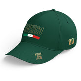 Custom Green Baseball Cap Mexican Flag Adjustable Hat for Men and Women Available