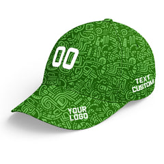 Custom Green Baseball Cap Print Logo Text Adjustable Hat For Men Women