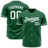 Custom Green Baseball Jersey Stitched Authentic Button Down Vintage Shirt