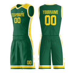 Custom Green Basketball Uniform Personailzed Printed Athletic Mesh Jersey