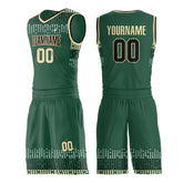 Custom Green Basketball Uniform Print Athletic V Neck Mesh Jersey Design Your Own