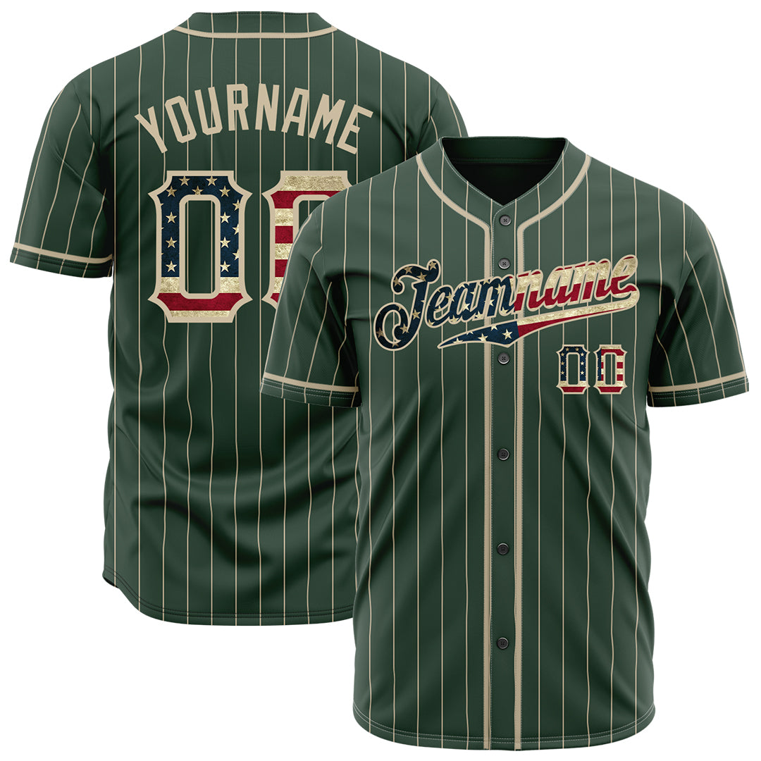 Custom Green National Flag Pinstripe Fans Special Edition Authentic Vintage Baseball Jersey