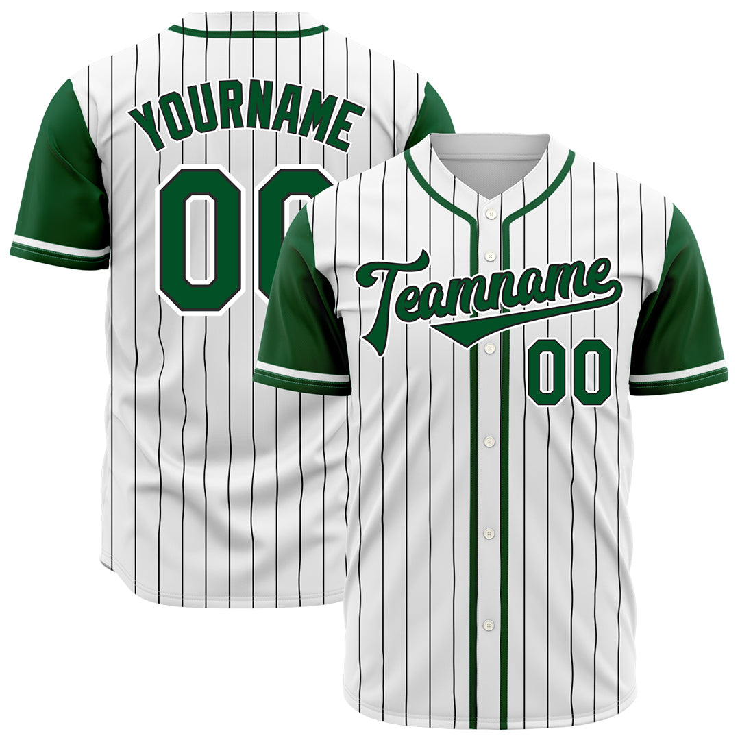 Custom Green Pinstripe Two Tone Authentic Vintage Baseball Jersey