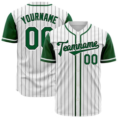 Custom Green Pinstripe Two Tone Authentic Vintage Baseball Jersey