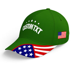 Custom Green Print Caps Personalized Logo Text Hat Ideal for Business Events Gifts