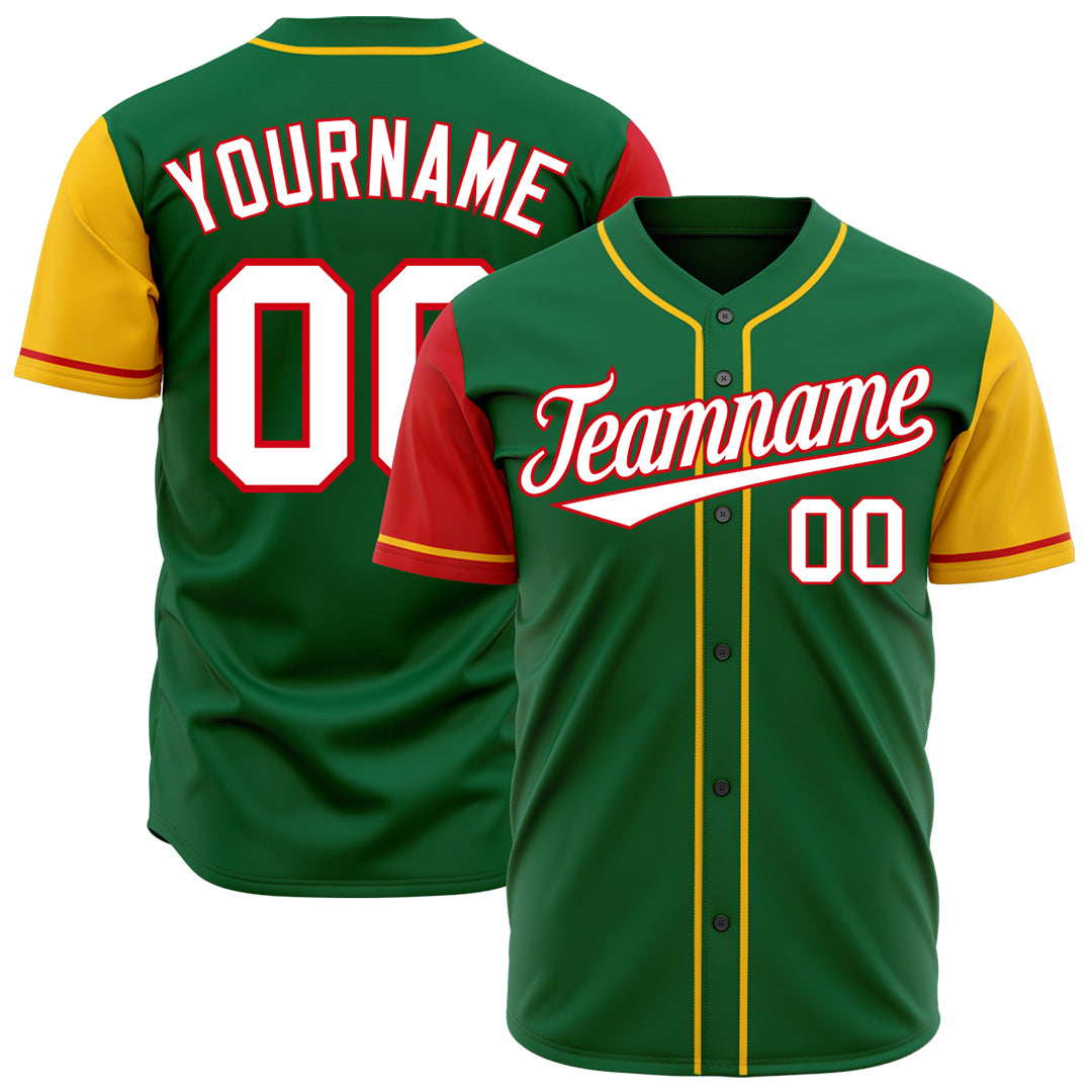 Custom Green Two Tone Fashion Baseball Jersey Authentic Hip Hop Sportswear TShirt