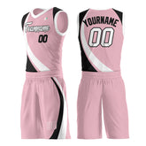 Custom Light Pink Basketball Uniform Print Athletic V Neck Mesh Jersey