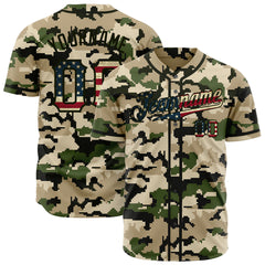 Custom National Flag Camo Authentic Vintage Baseball Jersey