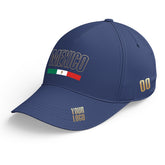 Custom Navy Baseball Cap Mexican Flag Adjustable Hat for Men and Women Available
