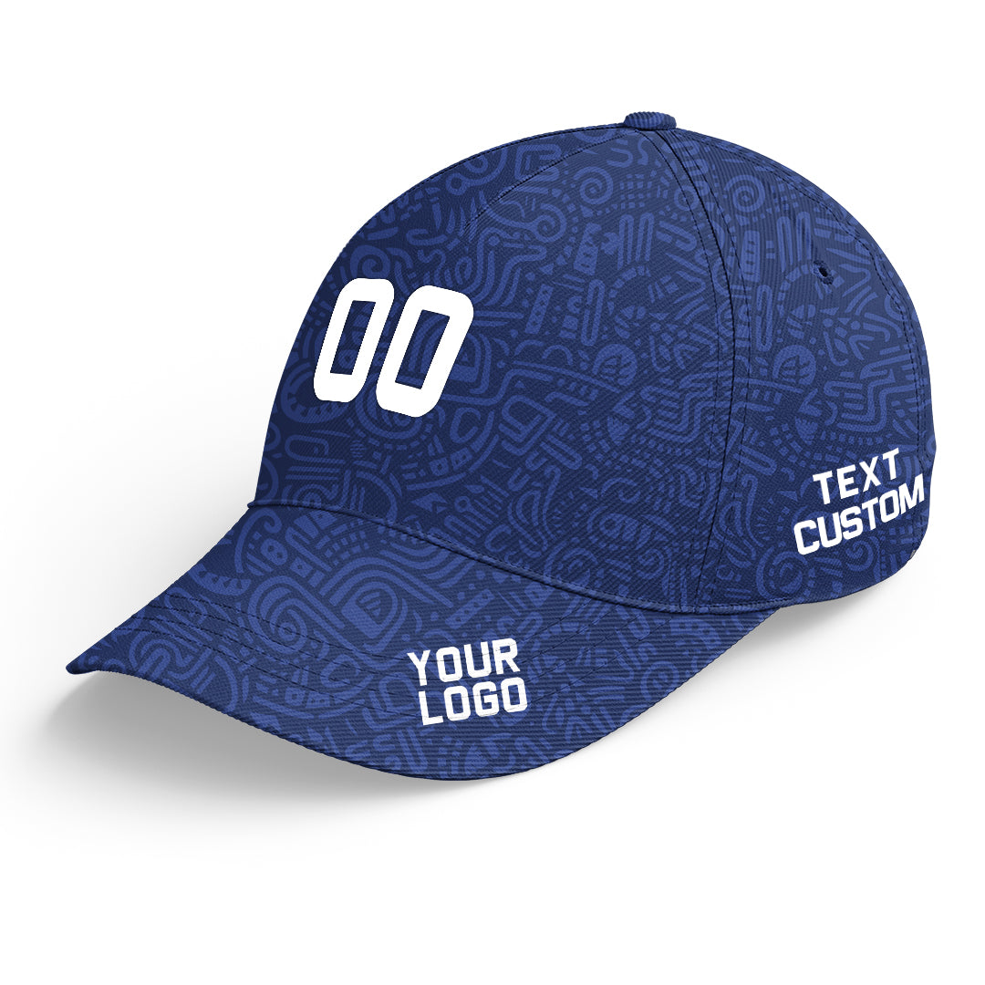 Custom Navy Baseball Cap Print Logo Text Adjustable Hat For Men Women