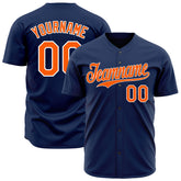 Custom Navy Baseball Jersey Authentic Hip Hop Button Down Vintage Shirt