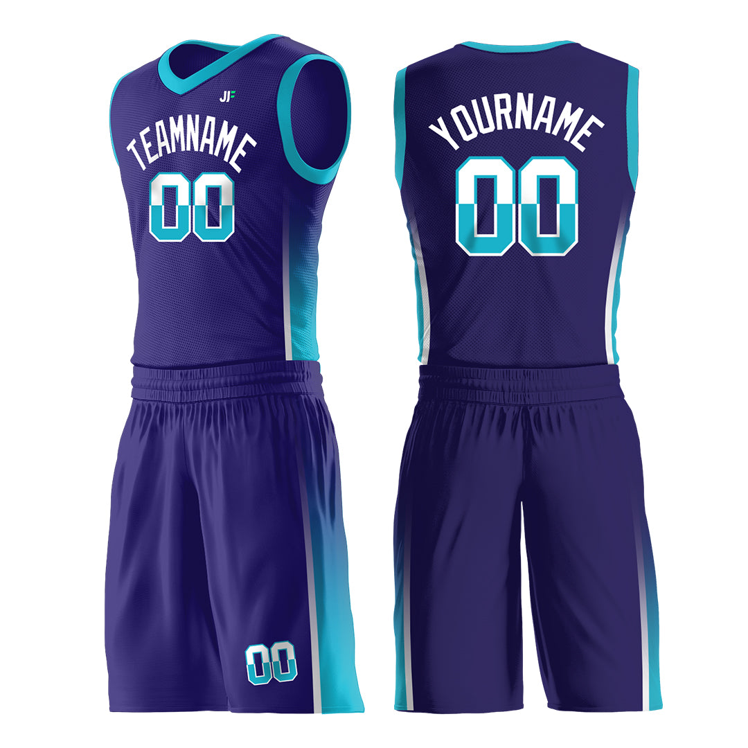 Custom Navy Basketball Uniform Design Your Own Print Athletic V Neck Mesh Jersey Design Your Own