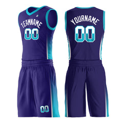 Custom Navy Basketball Uniform Design Your Own Print Athletic V Neck Mesh Jersey Design Your Own