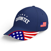 Custom Navy Print Caps Personalized Logo Text Hat Ideal for Business Events Gifts