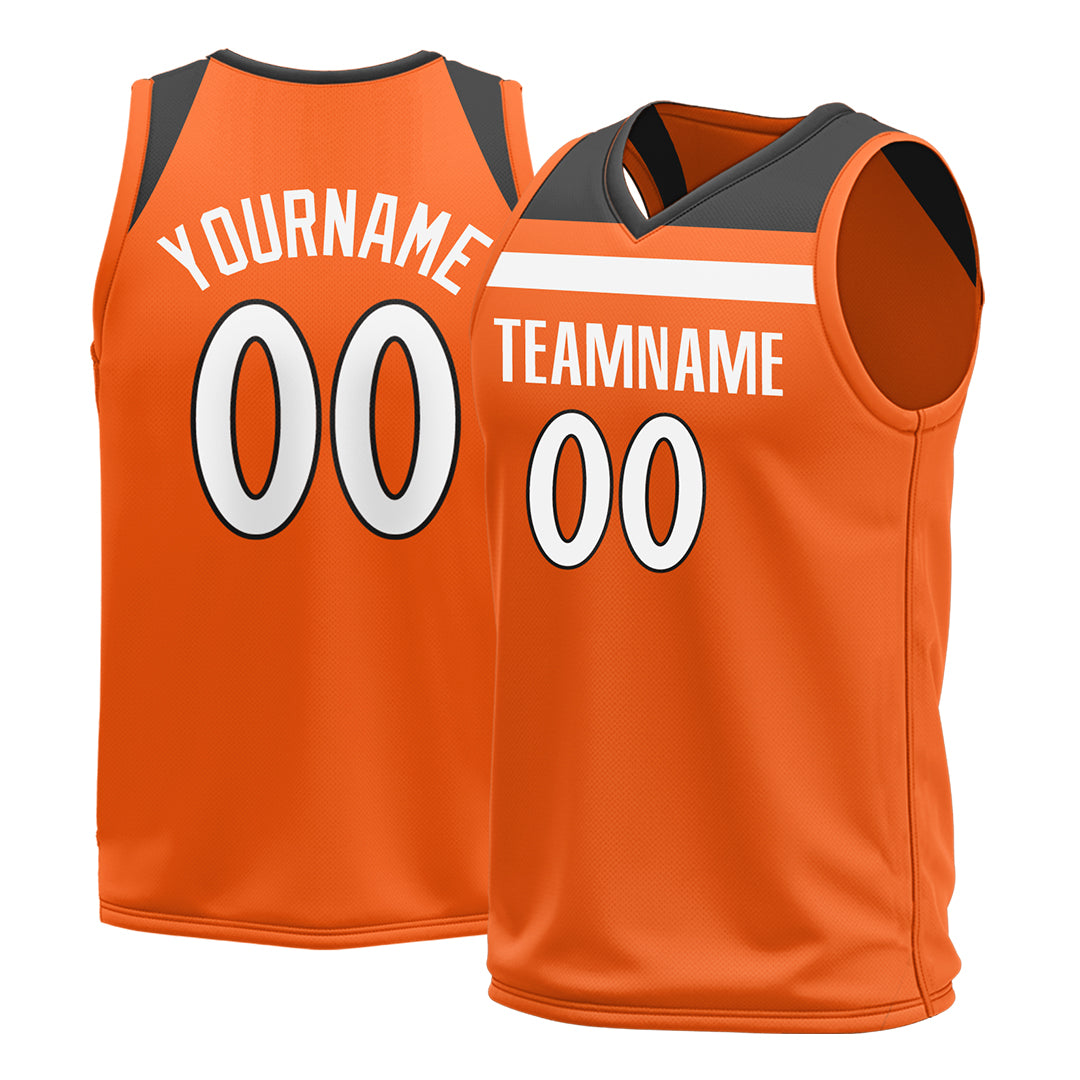 Custom Orange Basketball Jersey Mesh Athletic Sports Shirts Design Your Own
