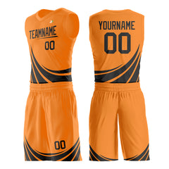 Custom Orange Basketball Team Uniform Print Athletic V-Neck Mesh Jersey