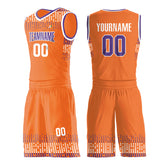 Custom Orange Basketball Uniform Print Athletic V Neck Mesh Jersey Design Your Own