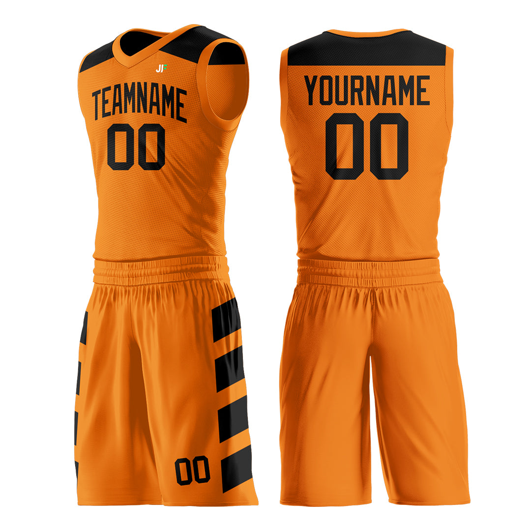 Custom Orange Basketball Uniform Print Name Number Logo Mesh Jersey