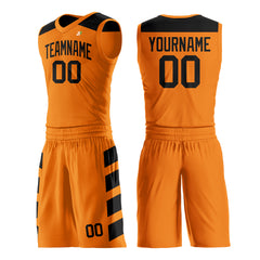 Custom Orange Basketball Uniform Print Name Number Logo Mesh Jersey