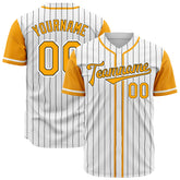 Custom Orange Pinstripe Two Tone Authentic Vintage Baseball Jersey