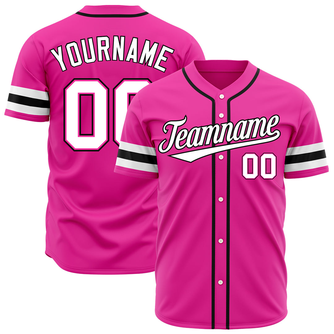 Custom Pink Baseball Jersey Authentic Button Down Vintage Game Training Shirt