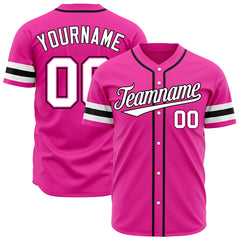 Custom Pink Baseball Jersey Authentic Button Down Vintage Game Training Shirt