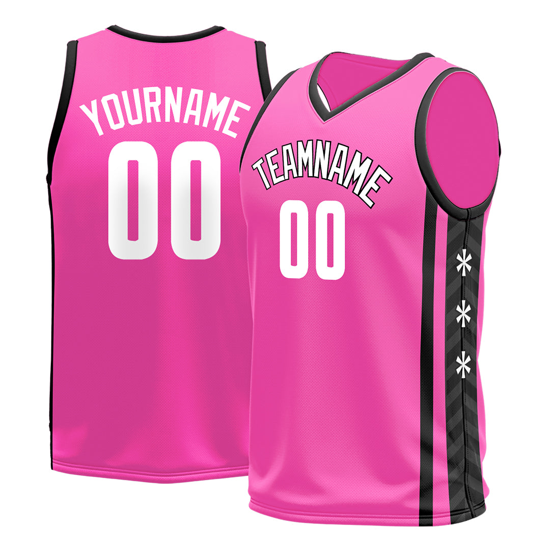 Custom Pink Basketball Jersey Mesh Athletic City Team Sport Shirts