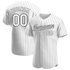Custom Pinstripe Baseball Jersey Authentic Button Down Vintage White Shirt