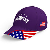 Custom Purple Print Caps Personalized Logo Text Hat Ideal for Business Events Gifts