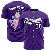 Custom Purple Valentine's Day Baseball Jersey Fans Special Edition Authentic Full Button Down Shirt