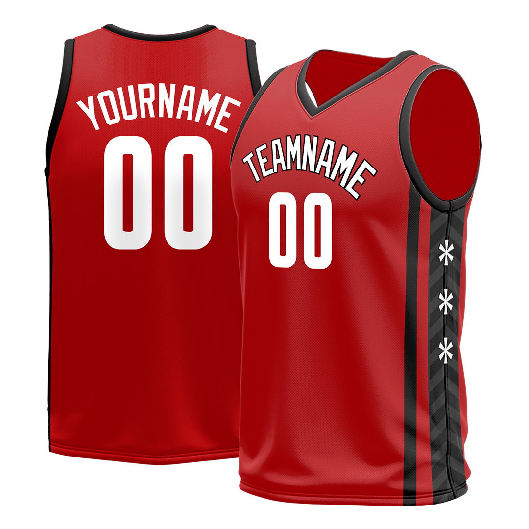 Custom Red Basketball Jersey Mesh Athletic City Team Sport Shirts