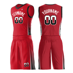 Custom Red Basketball Uniform Design Your Own Print Athletic V Neck Mesh Jersey Design Your Own
